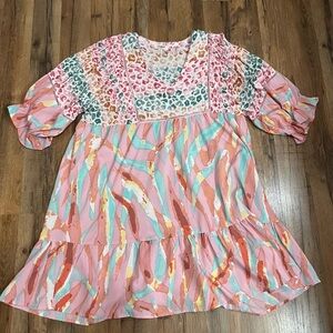 Umgee Women’s Medium Multicolor Patterned Dress